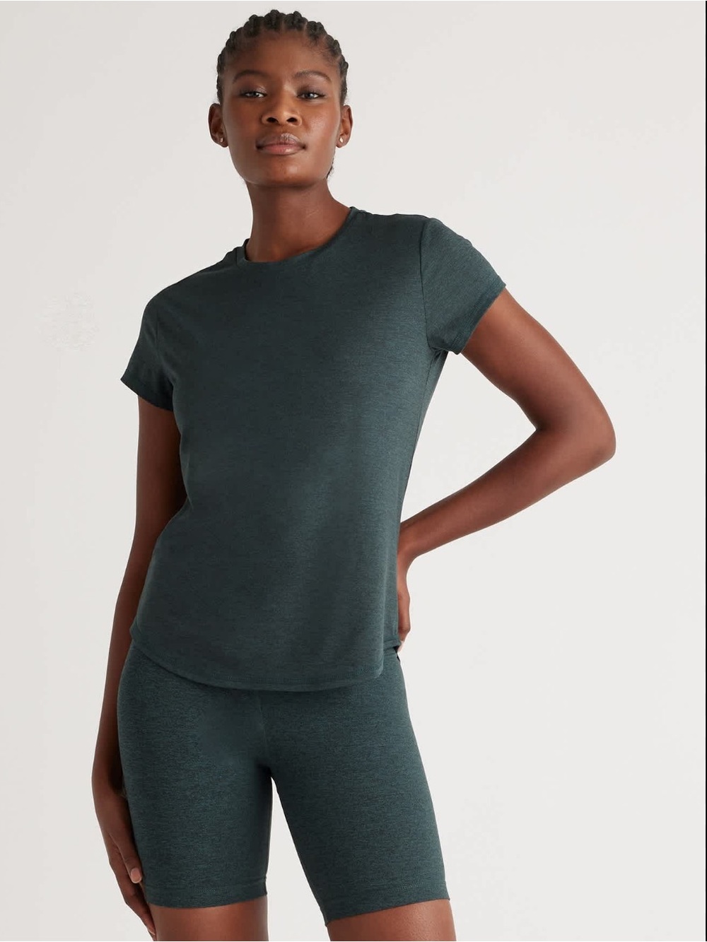 Quince Women’s Flowknit Breeze Performance Tee Size Medium Heather Green